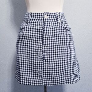 OLIVACEOUS boutique checkered print mini skirt SMALL